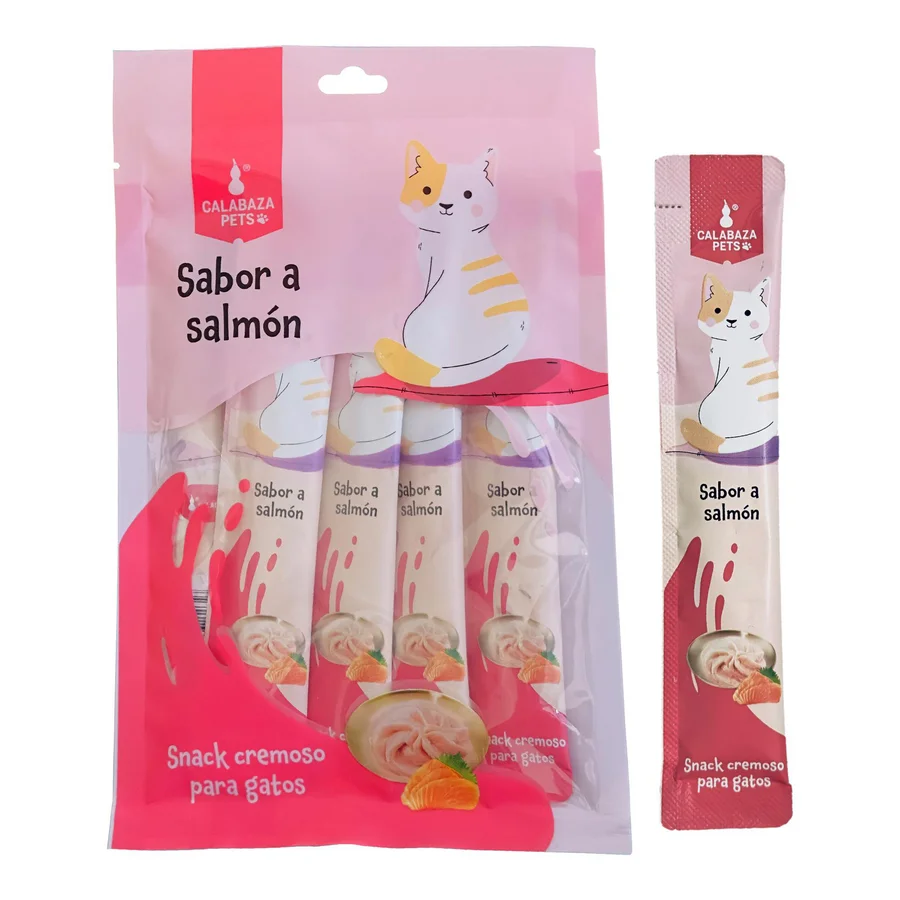 Snack cremoso para gatos sabor a salmón